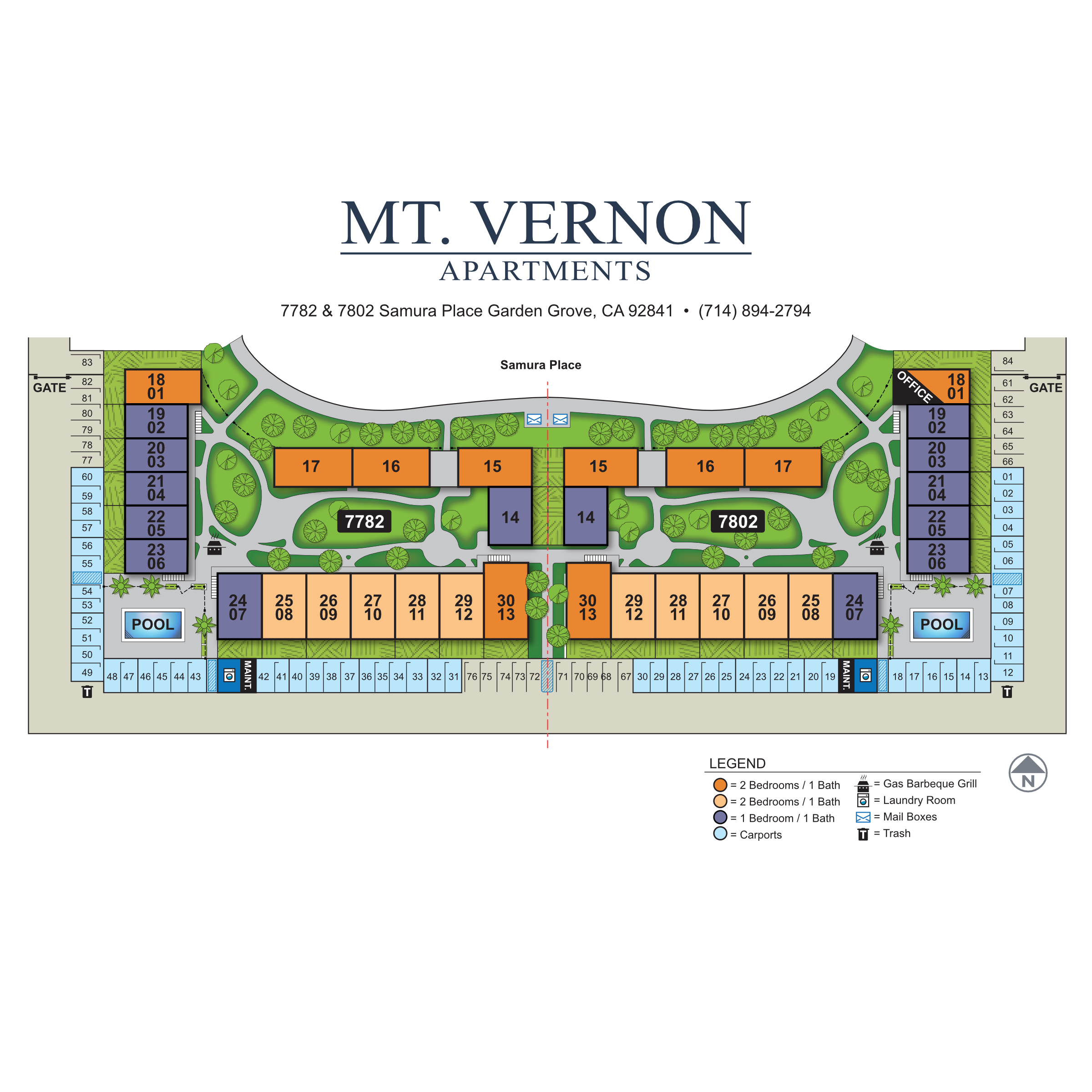 Mt. Vernon Apartments site map